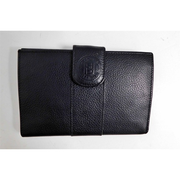 Fendi‎ Vintage Black Leather Medium Clutch Wallet Italy - Picture 1 of 4